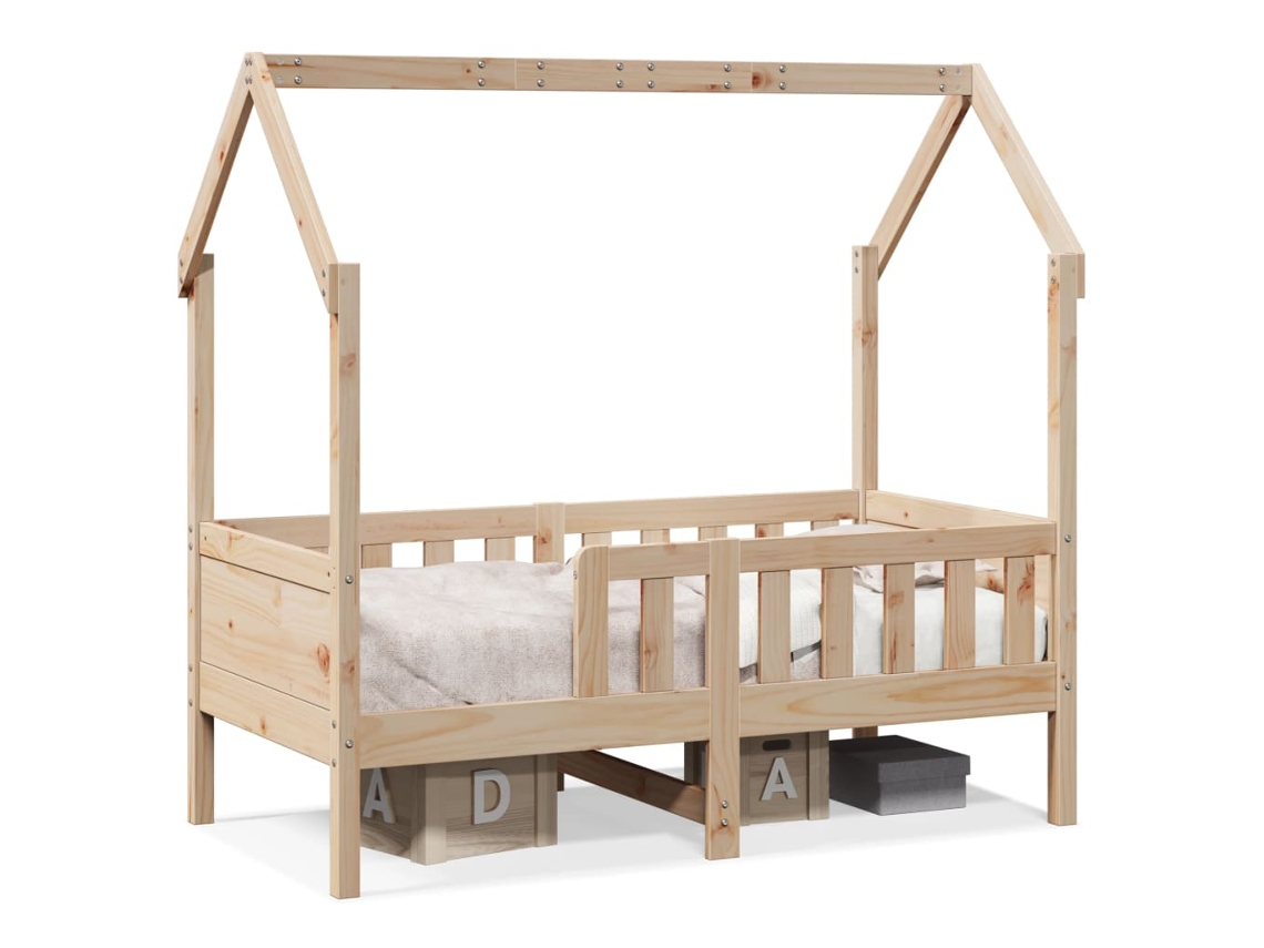 Cama Infantil Formato Casa Madeira de Pinho Maciça MAISON EXCLUSIVE (70x140 cm)