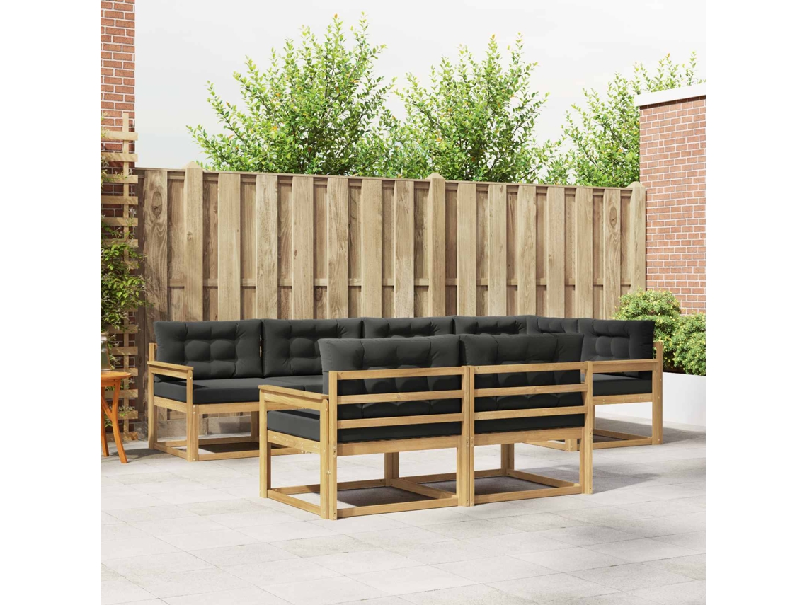 Vidaxl Conjunto De Sofás Para Exterior 6 Pcs Branco E Antracite