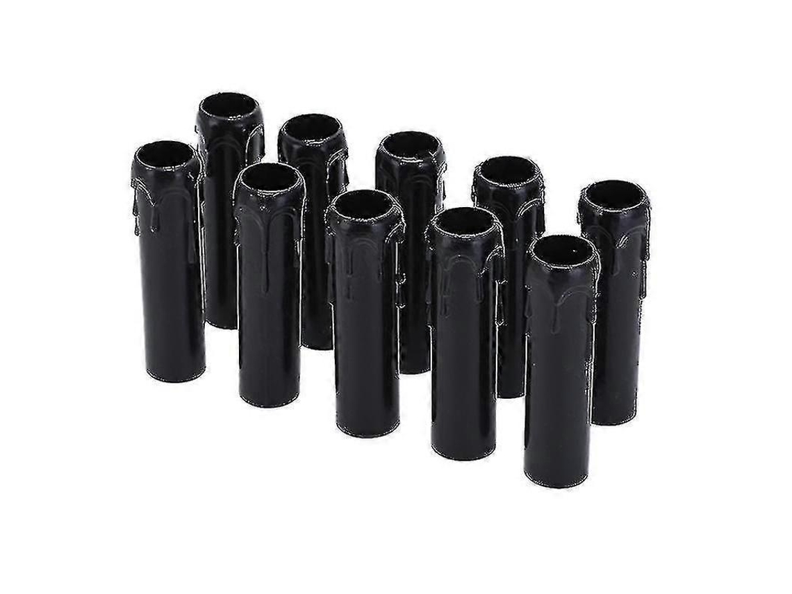 Rebe 10 Capas Plásticas Vintage para Gotas de Velas 30x100mm para Lâmpadas Pendentes e Candelabros Negro