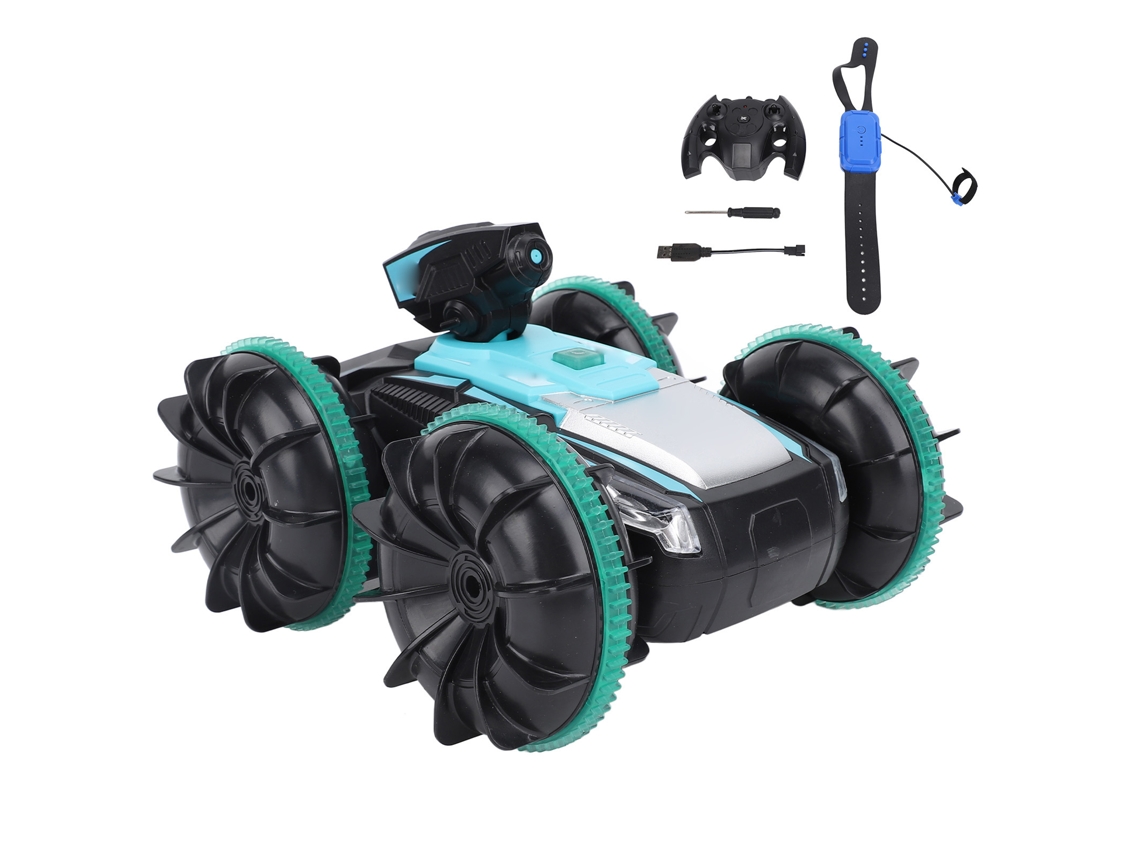 Mali carro de Stunt Rc com Detecção de Gestos 360 Graus Luzes Duas Sides para Meninos Verde