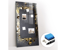 Quadro De Vidro Magnético Confetes Dourados Para O Escritório Espelharte (60x120 Cm)
