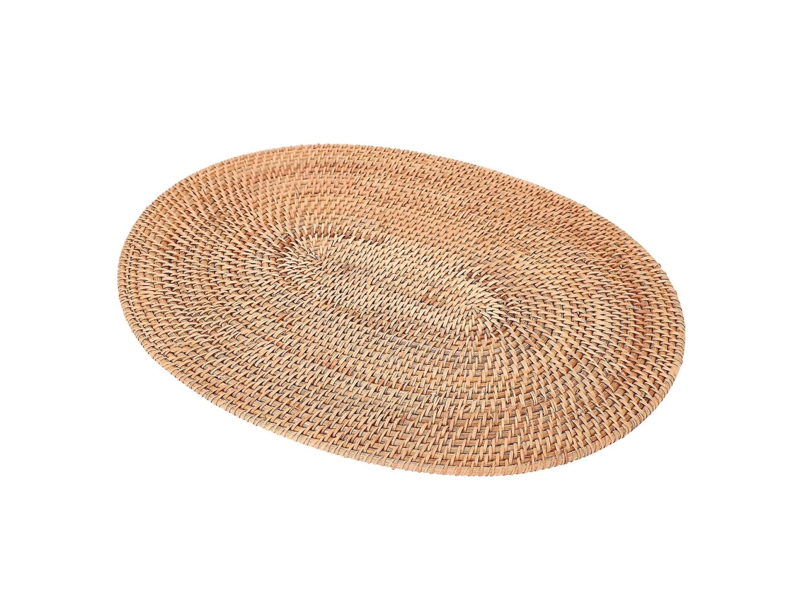 Porta copos ovais e redondos de rattan trançado AQUAFORGE