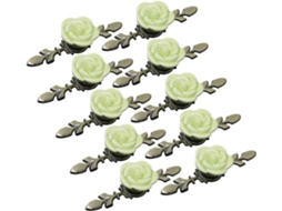 Conjunto De 10 Puxadores E Maçanetas Em Formato Rosa, Em Cerâmica Verde, Estilo Moderno, Para Armários E Gavetas Ideais