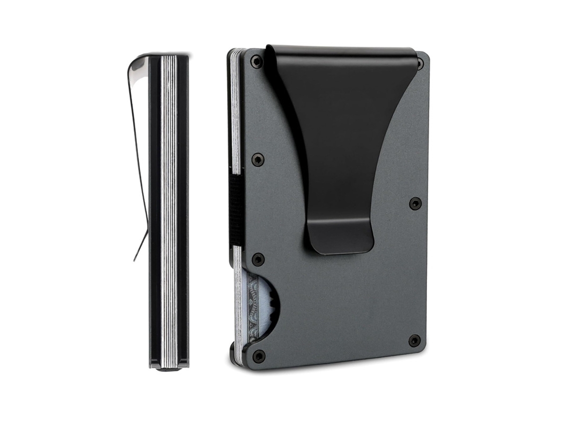 Porta-cartões, Carteira Com Clipe De Bloqueio Rfid E Porta-cartões De Crédito Fino (azul-pedra) Chrui