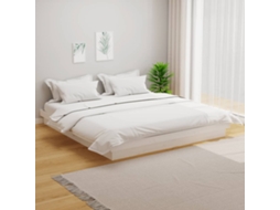 Vidaxl Estrutura de Cama 200x200 Cm Madeira Maciça Branco