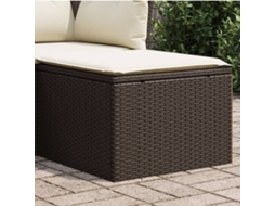 Vidaxl Banco De Jardim Com Almofadão 55x55x37 Cm Vime Pe Castanho