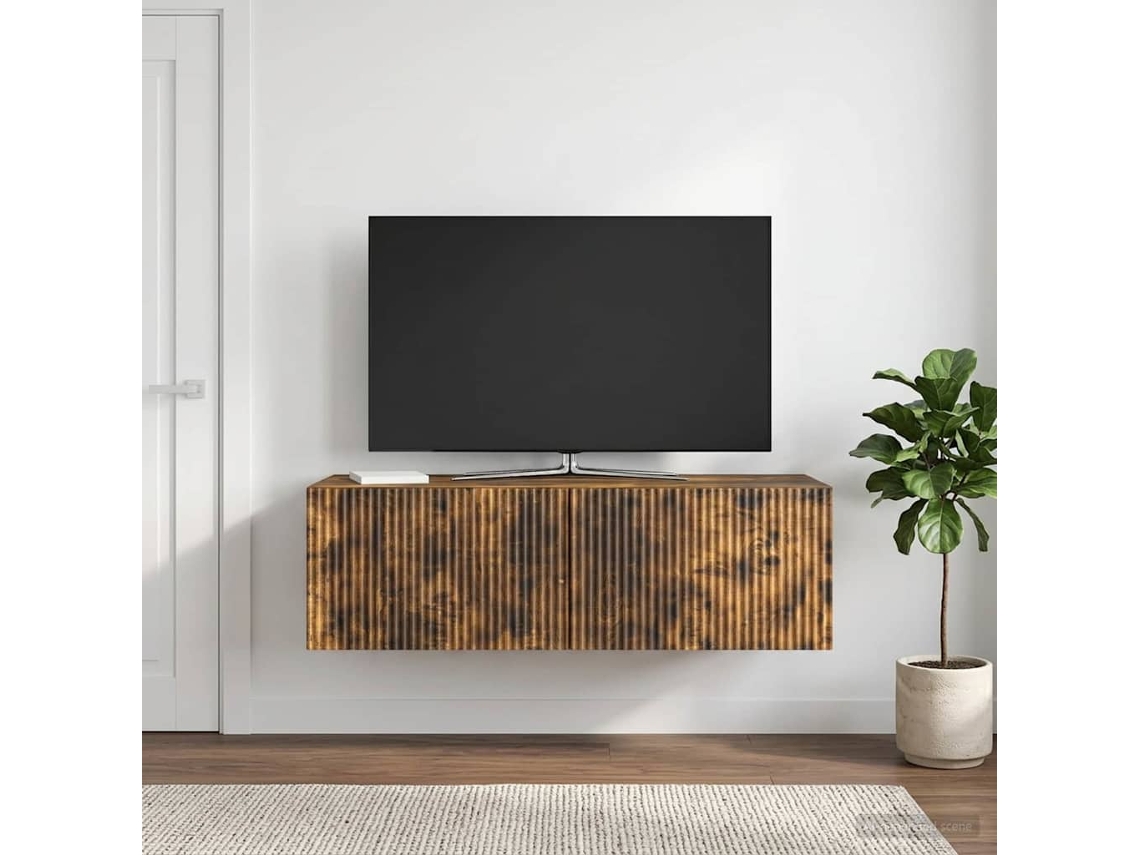 Vidaxl Gabinete De Tv De Parede 98 X 41 X 30 Cm Carvalho Fumado