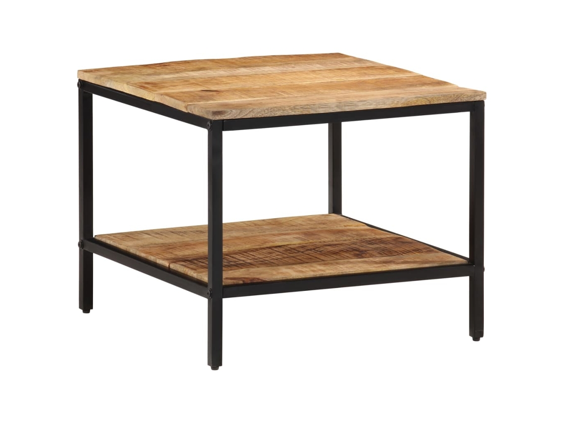Vidaxl Mesa De Centro 55x55x45 Cm Madeira De Mangueira Áspera Maciça