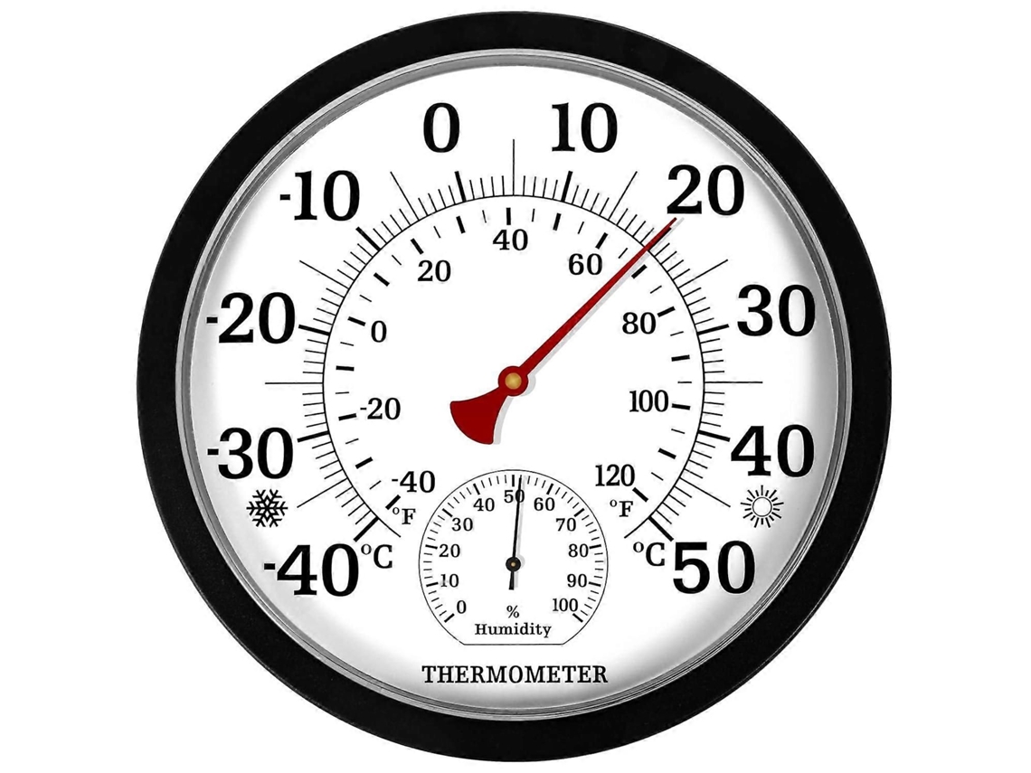 Termômetro de Temperatura Ambiente 0 Polegadas Jardim Parede À Prova D'água Ao Ar Livr e GOKOCO (preto)