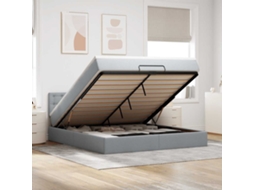 Vidaxl Estrutura De Cama Otomana Com Colchão 180x200 Cm Cinzento Claro