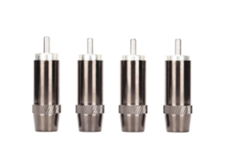 4pcs Conector Rca Macho Prateado Plug para Equipamentos de Som Profissional