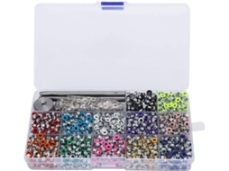 Kit De Ilhós Metálicos Coloridos Com Ferramenta Instalação, Conjunto