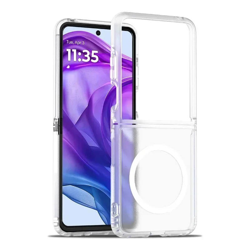 (transparente, Motorola Razr 2025) Capa Dobrável Fosca Com Carregamento Magnético, Textura Agradável Ao Toque E Resistente A Impactos.