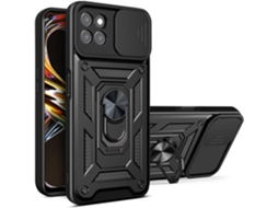 Capa Protetora Nível Militar Proteção Câmera para Oppo Realme 8I HONGWE. Anti-Choque Rígida Preto