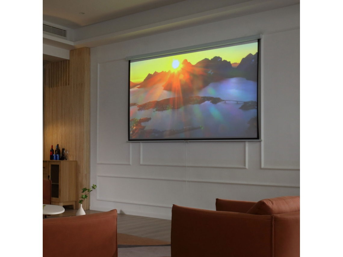 Pantalla De Proyector Manual 120 Pulgadas Formato 4:3/16:9 Para Interior Y Exterior 244x183 Cm Blanco