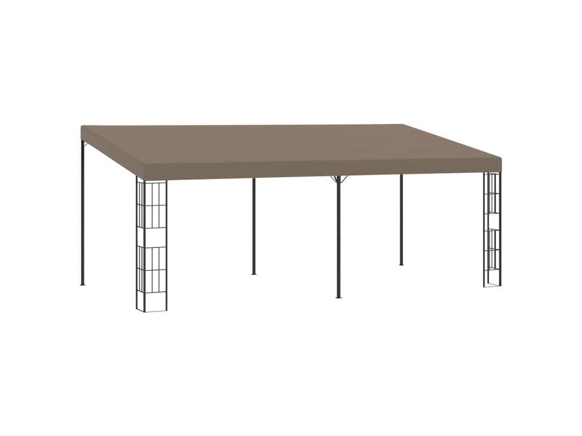 Vidaxl Gazebo De Montagem Na Parede 6x3 M Tecido Cinzento-acastanhado