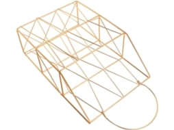 Prateleira De Parede Em Ferro Para Livros E Revistas, Cesto Dobrável Dourado Para Pendurar, Dimensões 42.