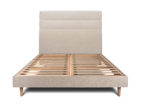 Cama com Cabeceira Linha SOMMEIL_DE_PLOMB Tecido Bege (200x200cm)