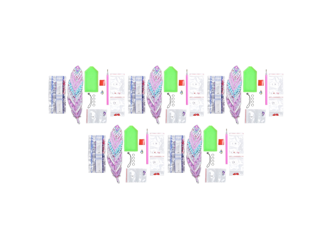 Kit 6 Penas com Strass para Marcapáginas Diy Decoração