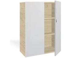 Armário de arquivo com portas. 3 prateleiras. 120 x 90 x 40 cm. Carvalho-Branco. OFILIKE