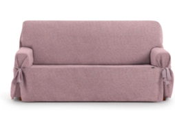 Capa de Sofá 3 Lugares EYSA Universal Premium Valeria Tecido Elástico (230 x 70 x 110 cm - Poliéster e Algodão - Rosa)