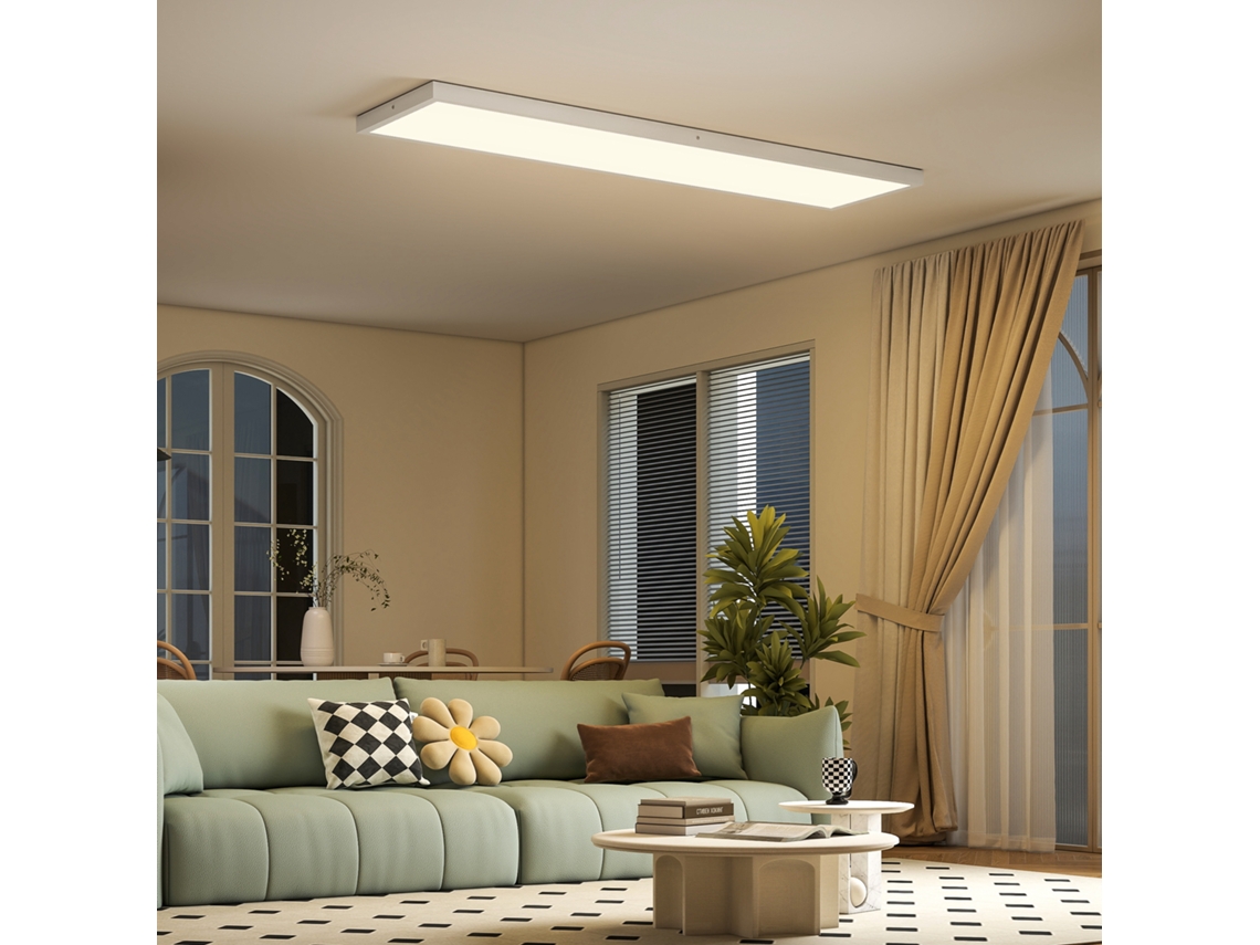 Conjunto de 4 Candeeiros Teto Reguláveis em Cor com Interruptor Dip e Parede 3000k/4000k/6000k 120x30x3.7 Cm Branco