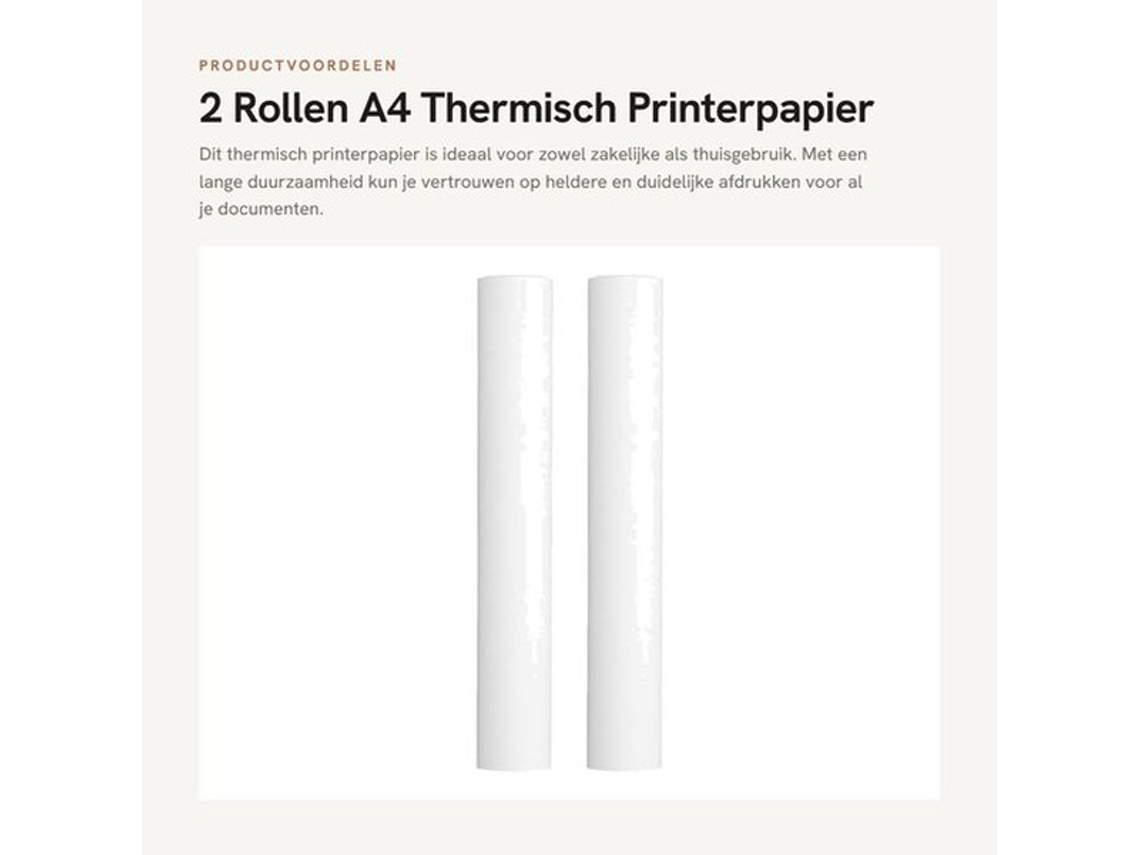 Papel De Impressão Térmica 2 Rolos A4 - Durável - Encadernação - Para Escritórios Comerciais - Para Casas - Uso A Longo Prazo - Papel De Impressão