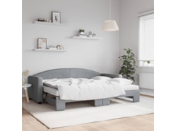 Vidaxl Sofá cama C/ Gavetão e Colchões 80x200 Cm Tecido Cinzento claro