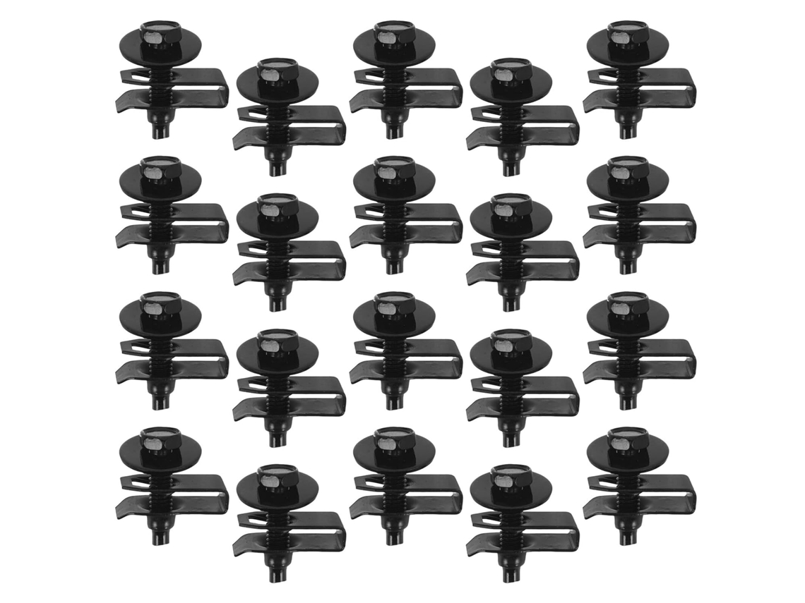 Conjunto De 40 Peças Parafusos Automotivos M6, Porcas Em U E Clipes Metálicos, Fixadores Resistentes A Torque Para