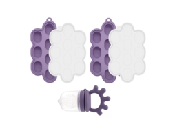 Conjunto Alimentador Bebé CHRUI 6+ Meses com Molde Picolé Silicone Macio (roxo)