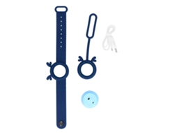 Pulseira Repelente De Mosquitos Ultrassônica Com Carregamento Usb Para Crianças, Azul Escuro.
