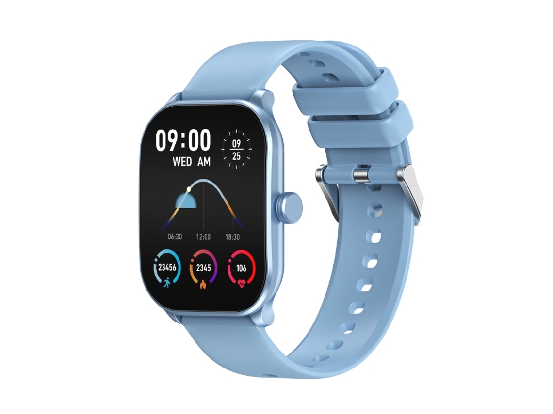 (Azul) Smartwatch com tela quadrada HD de 2,1 polegadas em tecido, compatível com chamadas Bluetooth e monitoramento de saúde.