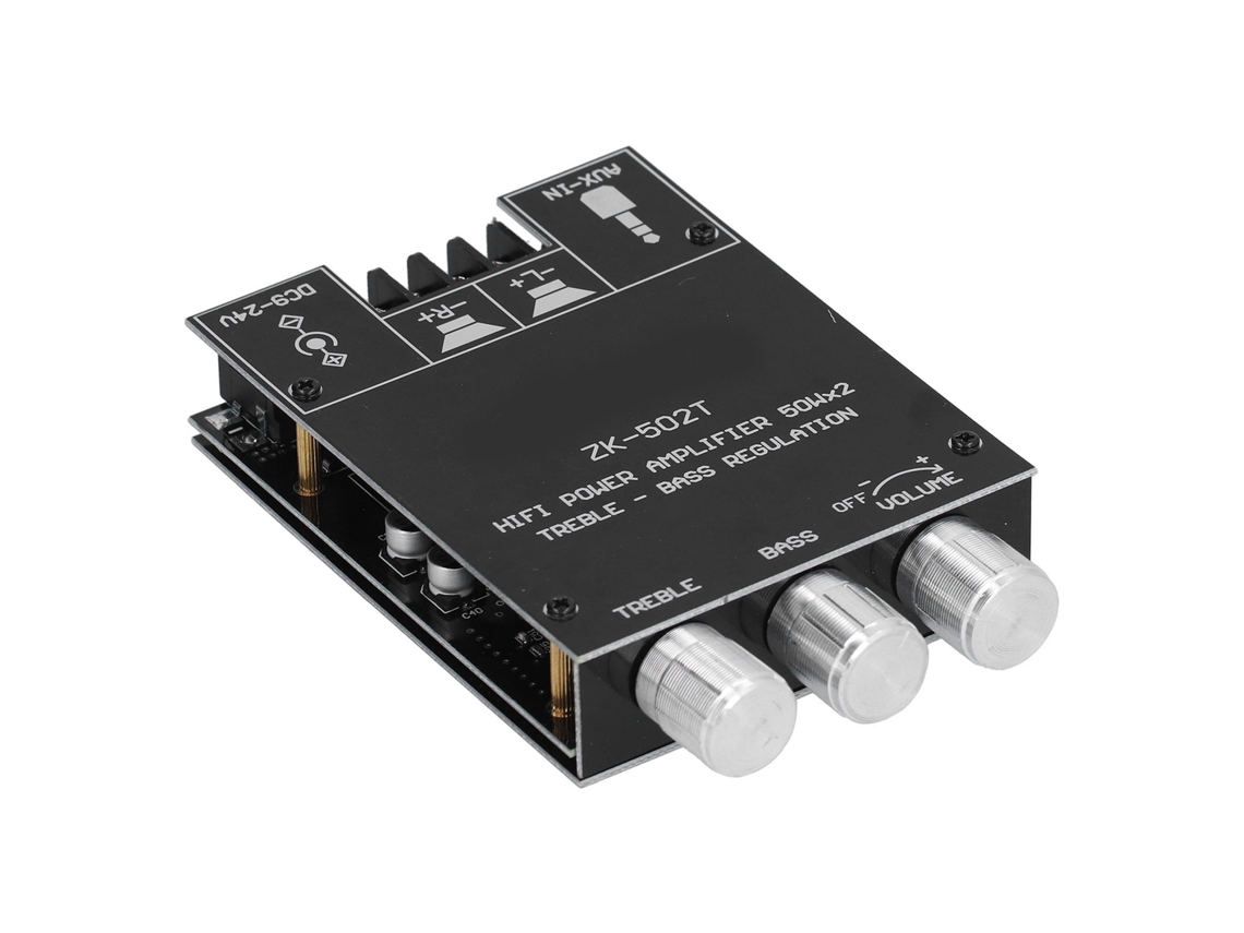 Módulo Placa Amplificador Bluetooth Estéreo 2 Canais Com Controle Grave/auto Zk‑502t