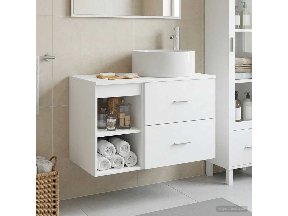 Vidaxl Conjunto De Móveis Para Banheiro 2 Unid. Branco