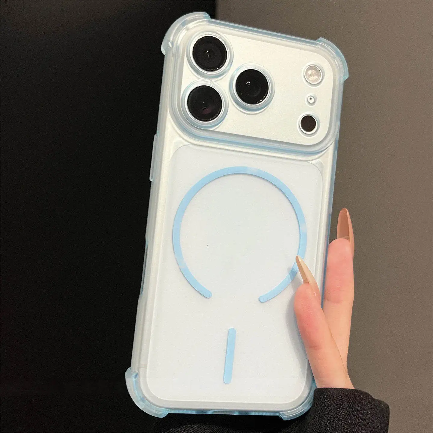 Capa Protetora Semitransparente À Prova De Choque (iphone 16 Plus), Com Função Magnética E Acabamento Fosco.