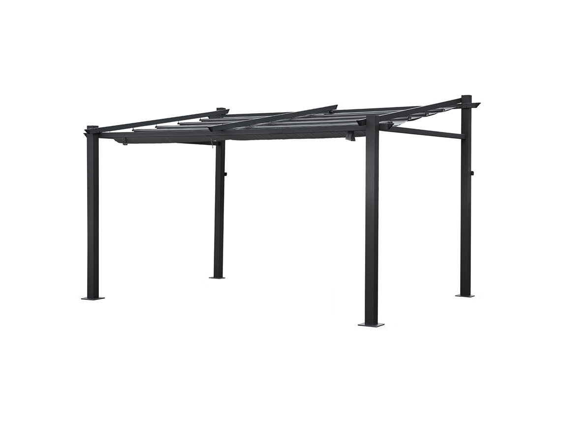 Pérgola de Parede 3X4M Fréjus Cinzenta Estrutura de Alumínio HAPPY GARDEN