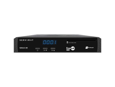 Receptor de satélite Servimat Sirius4k Ready para Pvr 4k HDMI USB Preto