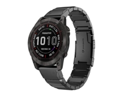 Pulseira De Relógio Lurelia Para Garmin Fenix 7x 26 Mm Tartaruga Shell Aço Inoxidável Preto