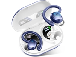 Fones Esportivos Bluetooth, Microfone Estéreo Cancelamento Ruído, Bluetooth 5.3 Ip7 À Prova D'água P/ Exercícios/corrida Azul JIAPEI