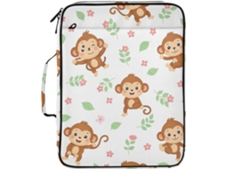 Organizador De Arquivos Expansível Com Estampa Macaco Fofo Desenho Animado, Com Fichário De 3-argolas E Pasta Sanfonada
