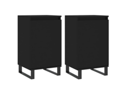 Conjunto de aparadores 40x35x70 cm Madeira Preto MAISON EXCLUSIVE