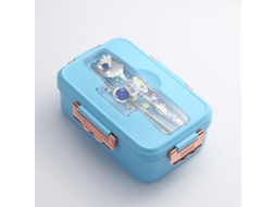 Marmita Bento para Menina, com Divisórias, Inclui Colher e Garfo, Ecológica e Própria para Micro ondas. MDUG (azul)