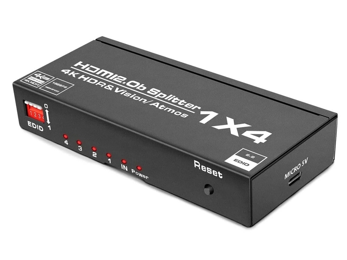 Adaptador Divisor Hdmi 4k A 60 Hz Preto