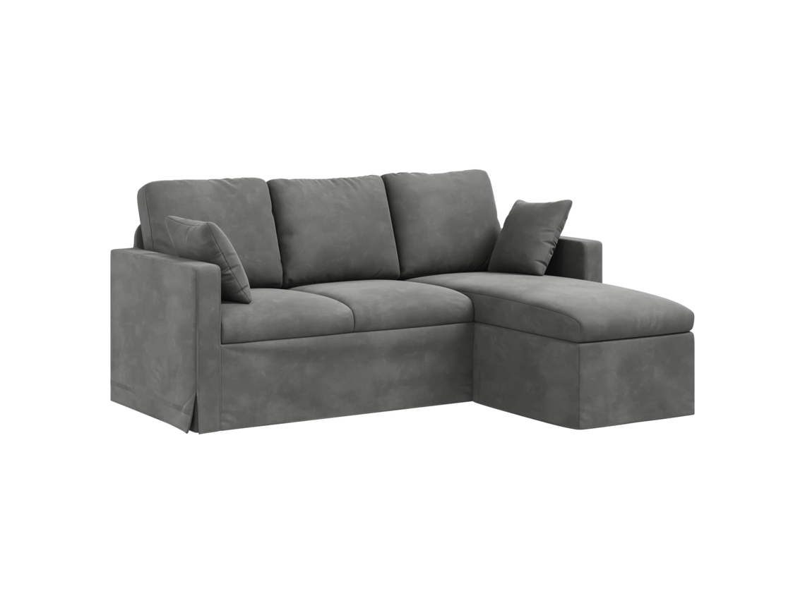 Sofá de Relaxamento HARLANV1 cinza escuro 198x134x80 cm veludo