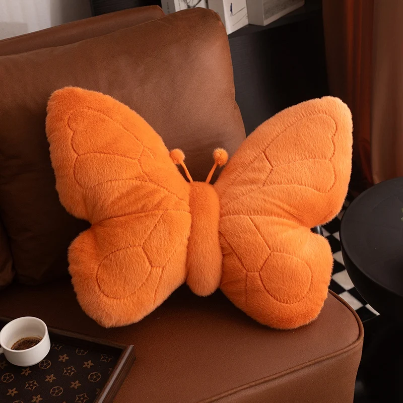 Almofada/travesseiro Decorativo para Adultos com Estampa de Borboletas , Suporte para a Coluna MDUG (laranja, 46cm)