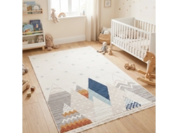 Rugura - Tapete Para Quarto Infantil 160x230cm Menina Menino Com Nuvens, Estrelas, Arco-íris, Animais E Montanhas