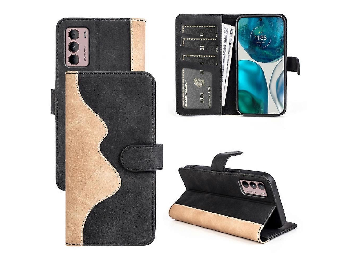Capa De Couro Com Costura Horizontal Para Motorola Moto G42