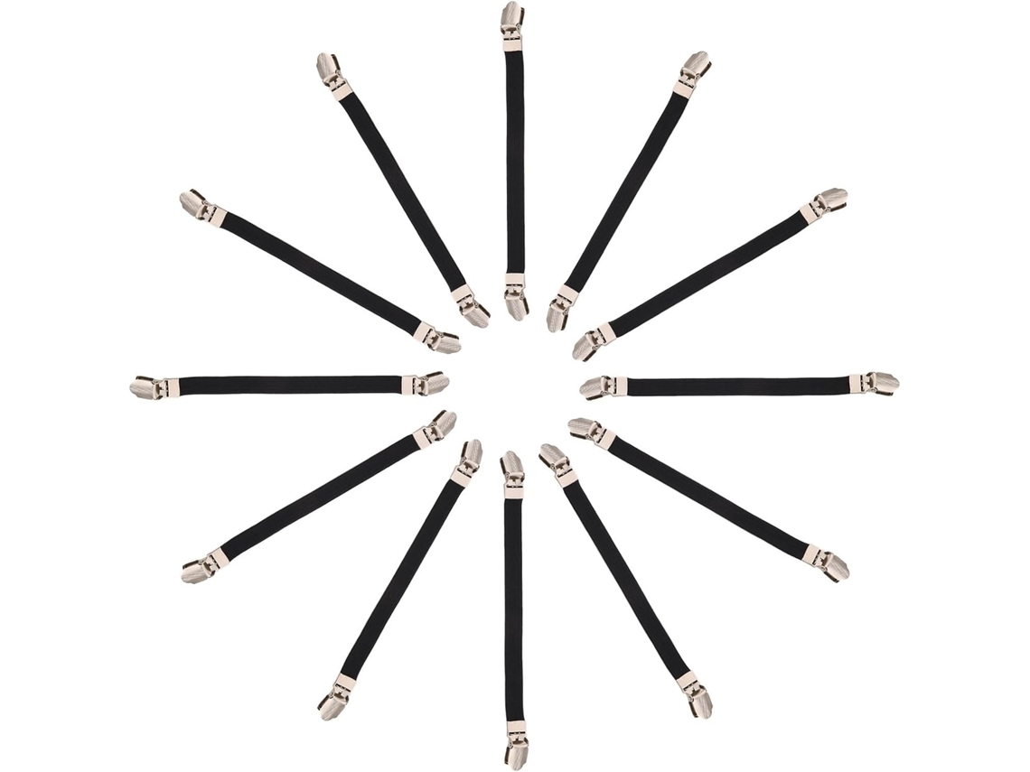 Conjunto De 16 Presilhas Fixação Colchão Reforçadas, Suportes Ajustáveis Em Liga Metálica De 21, 8x 1, 5x 0, 6cm, Ideais