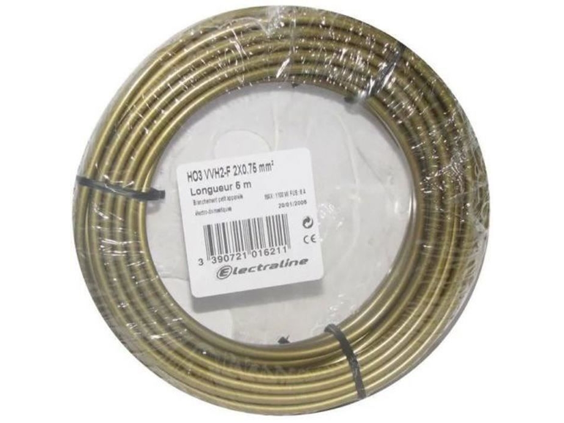 Cabo Flexível Ho3 Vvh2 F 5m 2 X 0,75mm² Dourado Fios E Cabos 60113023n Electraline