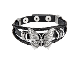 Pulseira masculina gótica punk de couro, pulseira com tira trançada, pulseiras rígidas, pulseiras multicamadas para mulheres.
